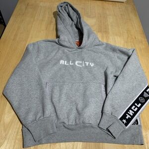 All City X Just Don Streetwear Gray Pullover Hoodie‎ Sweatshirt - Men's M